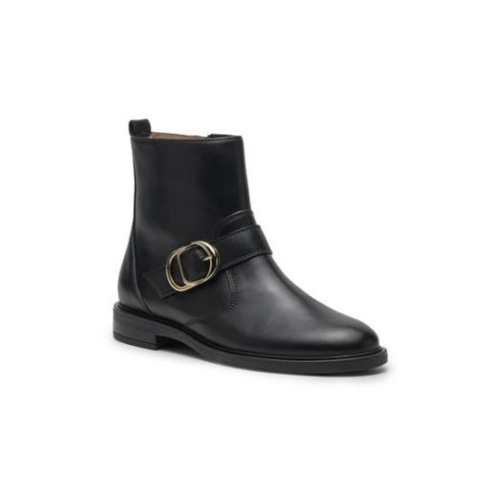 Paul Green Dakota BT Black Leather Buckle Ankle Boots 8230A US 9 NWOT